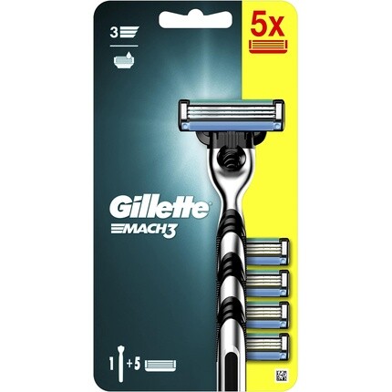 Ручка бритвы Mach3 для мужчин с 5 сменными лезвиями, Gillette
Ручка бритвы Mach3 для мужчин с 5 сменными лезвиями, Gillette