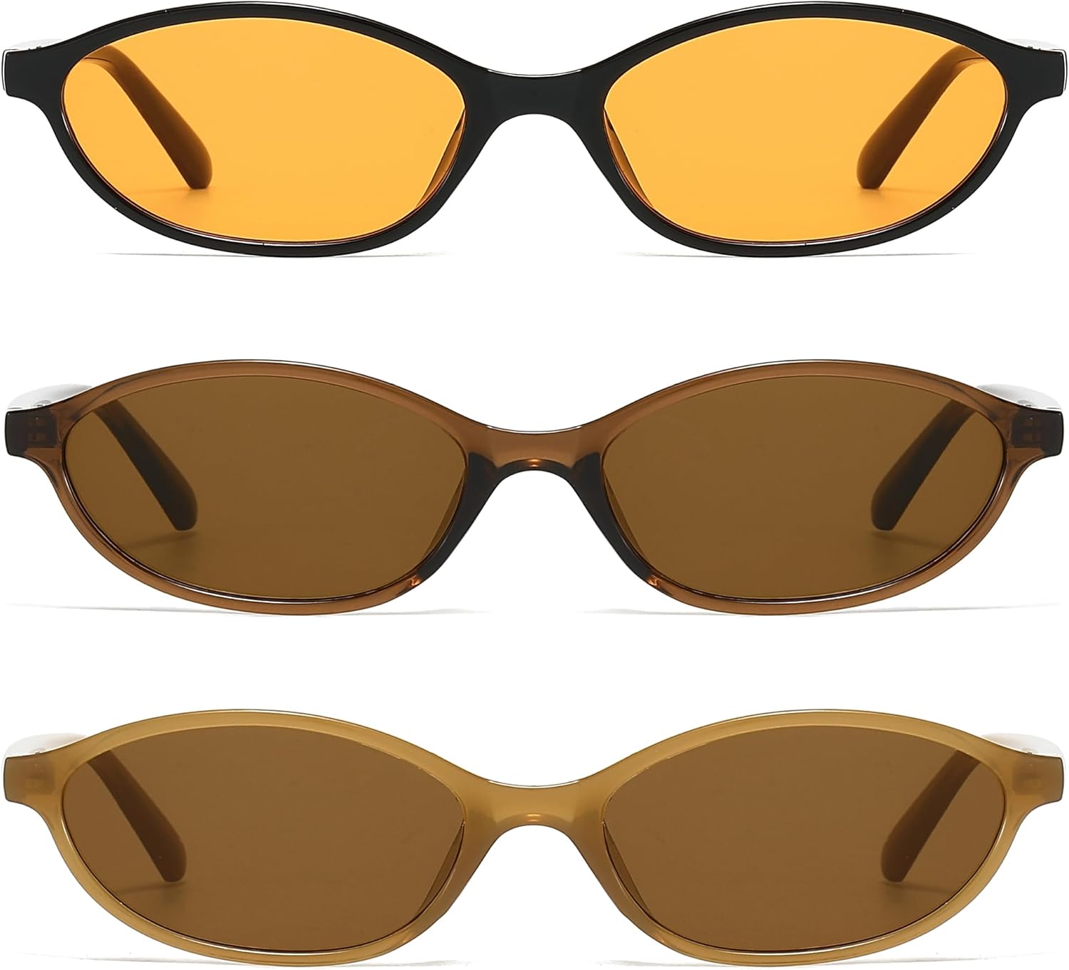 Солнцезащитные очки NULOOQ в стиле ретро, овальные, «кошачий глаз», для женщин, модные маленькие узкие солнцезащитные очки в стиле 90-х. Дизайнерские солнцезащитные очки, A2* (Black/Orange + Caramel/Brown + Brown/Brown) - 3 Pack
Солнцезащитные очки NULOOQ в стиле ретро, овальные, «кошачий глаз», для женщин, модные маленькие узкие солнцезащитные очки в стиле 90-х. Дизайнерские солнцезащитные очки, A2* (Black/Orange + Caramel/Brown + Brown/Brown) - 3 Pack