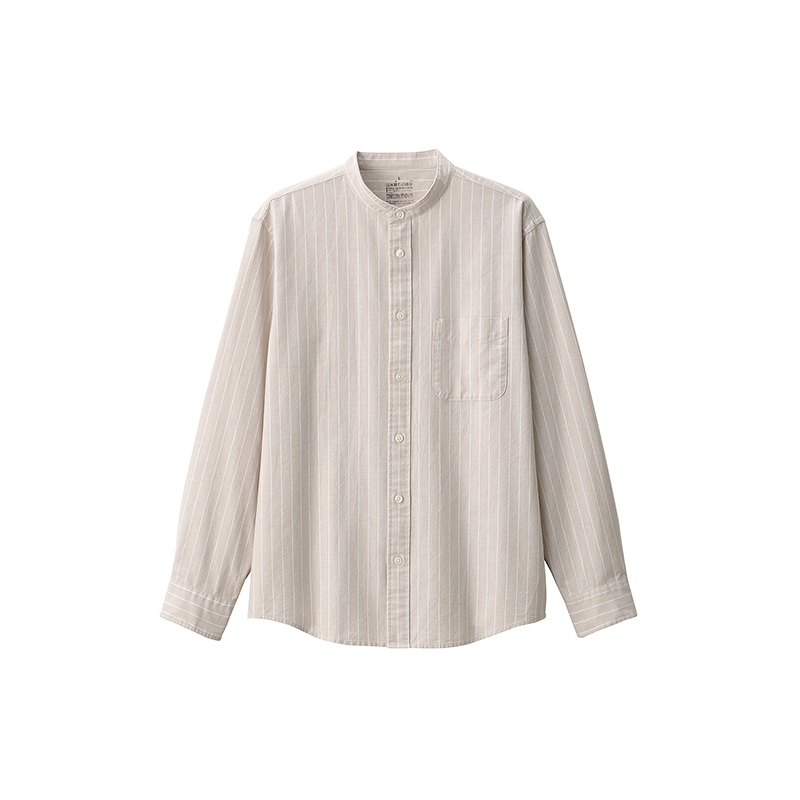 Рубашка мужская Stand Collar Moderate MUJI, светло-бежевый stripes
Рубашка мужская Stand Collar Moderate MUJI, светло-бежевый stripes