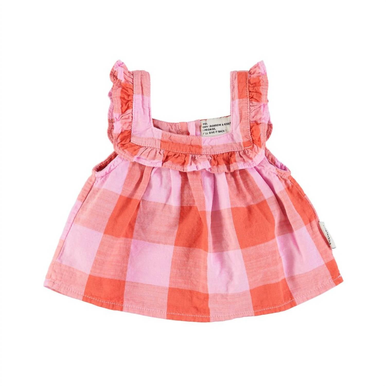 Детская блузка без рукавов в сиренево-красную клетку Piupiuchick
Детская блузка без рукавов в сиренево-красную клетку Piupiuchick