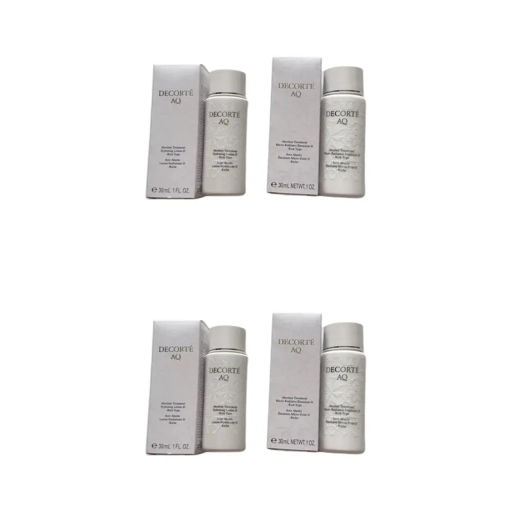 Daike Revitalizing Luminous Emulsion набор пробников для упругости, увлажнения и питания 30мл+30мл DECORTE, Water 30ml *2 + белый 30ml *2
Daike Revitalizing Luminous Emulsion набор пробников для упругости, увлажнения и питания 30мл+30мл DECORTE, Water 30ml *2 + белый 30ml *2