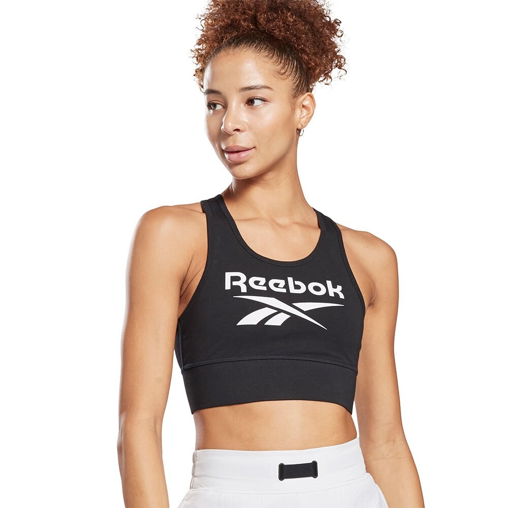 Спортивный бюстгальтер Reebok Identity Big Logo Light Support, черный
Спортивный бюстгальтер Reebok Identity Big Logo Light Support, черный