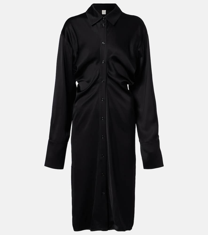 Свободная креп-сатиновая рубашка-платье Toteme, Black
Свободная креп-сатиновая рубашка-платье Toteme, Black