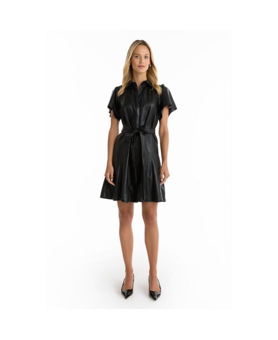 Женское кожаное платье Devin с оборками - черное The Noli Shop, Black
Женское кожаное платье Devin с оборками - черное The Noli Shop, Black