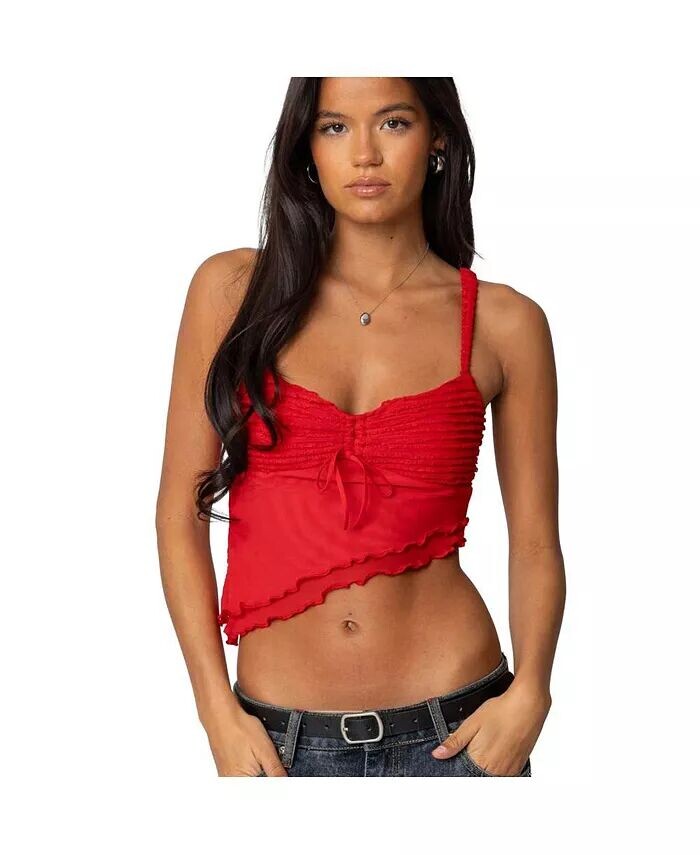 Женская асимметричная майка с оборками Edikted, красный
Женская асимметричная майка с оборками Edikted, красный