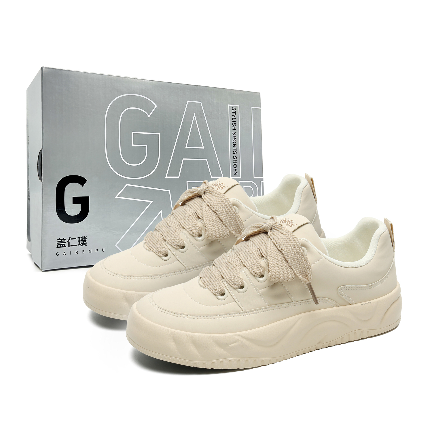 Gai Renpu Скользоустойчивые дышащие низкие скейтерские кроссовки для мужчин с эффектом увеличения роста - бежевая коробка, цвет Beige Box
Gai Renpu Скользоустойчивые дышащие низкие скейтерские кроссовки для мужчин с эффектом увеличения роста - бежевая коробка, цвет Beige Box