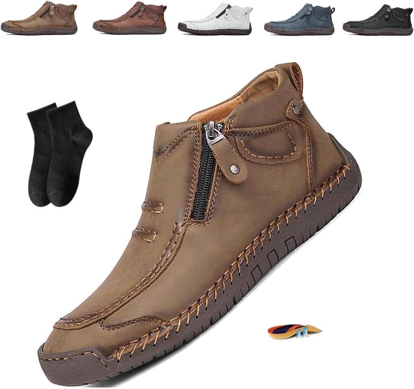 Мужские ортопедические кожаные ботинки без застежек, мужские ручной работы премиальные кожаные ботинки для вождения без шнурков, мужские ортопедические обувь с боковой молнией для вождения и походов Noworfewer, хаки
Мужские ортопедические кожаные ботинки без застежек, мужские ручной работы премиальные кожаные ботинки для вождения без шнурков, мужские ортопедические обувь с боковой молнией для вождения и походов Noworfewer, хаки