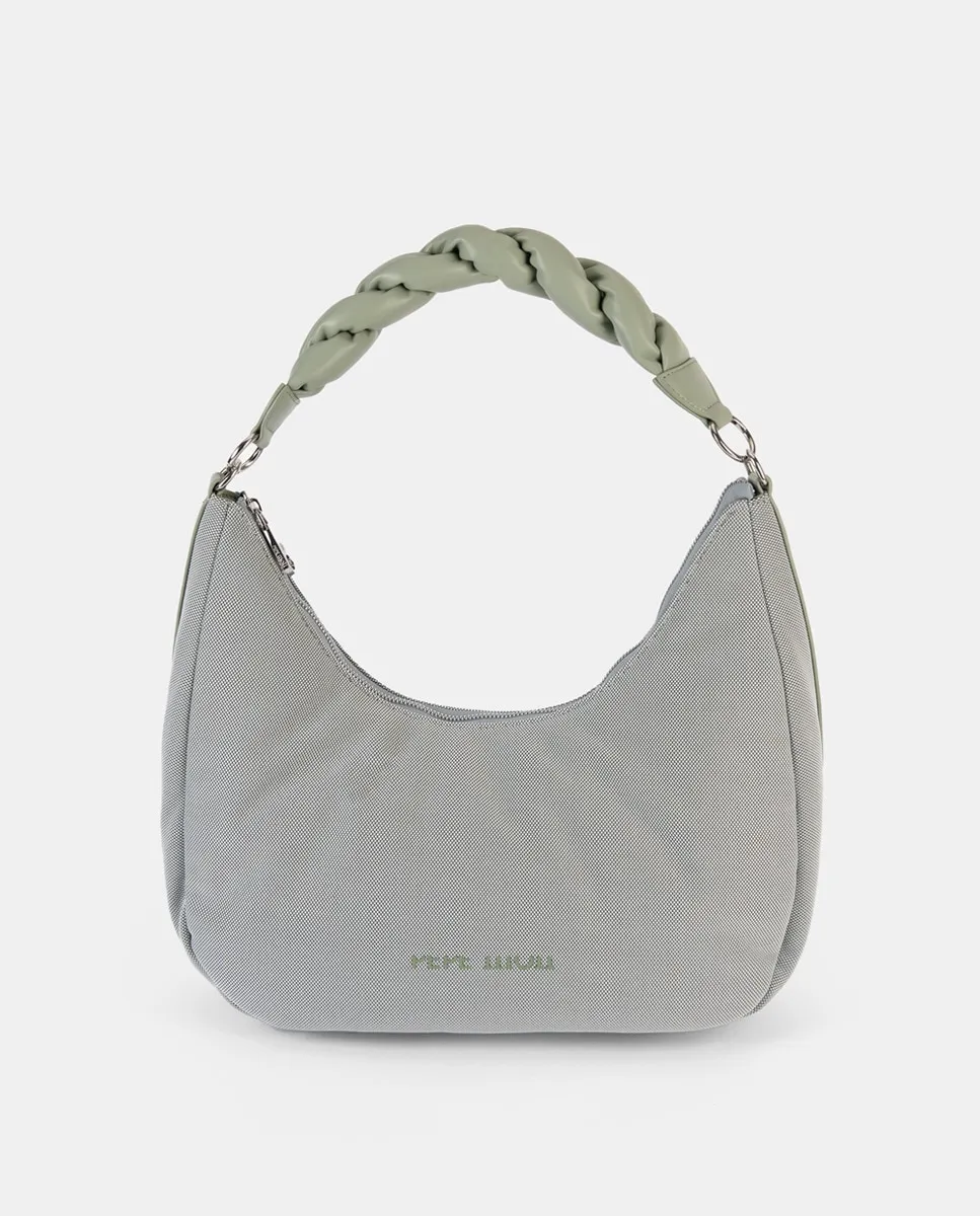 Сумка-гондола из ткани с двухрядной плетеной ручкой Pepe Moll, зеленый
Сумка-гондола из ткани с двухрядной плетеной ручкой Pepe Moll, зеленый