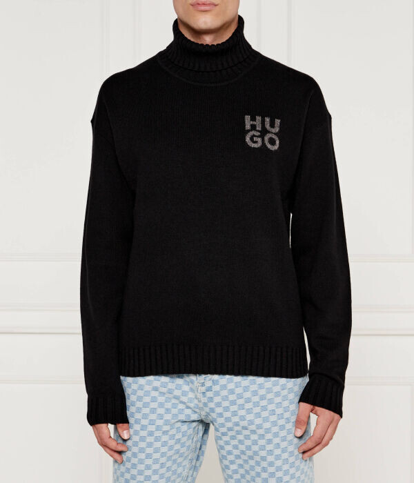 Свитер мужской Hugo шерстяной с логотипом бренда, черный
Свитер мужской Hugo шерстяной с логотипом бренда, черный