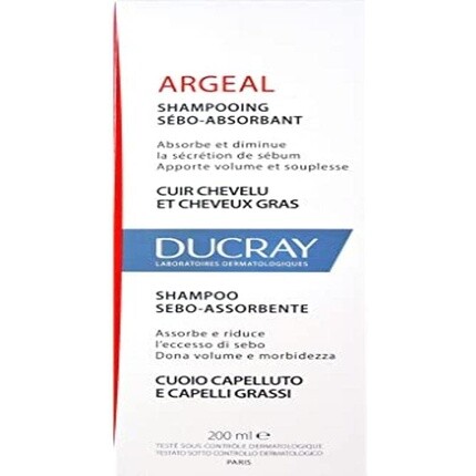 Ducray Argéal Шампунь, поглощающий сальные железы, 200 мл
Ducray Argéal Шампунь, поглощающий сальные железы, 200 мл
