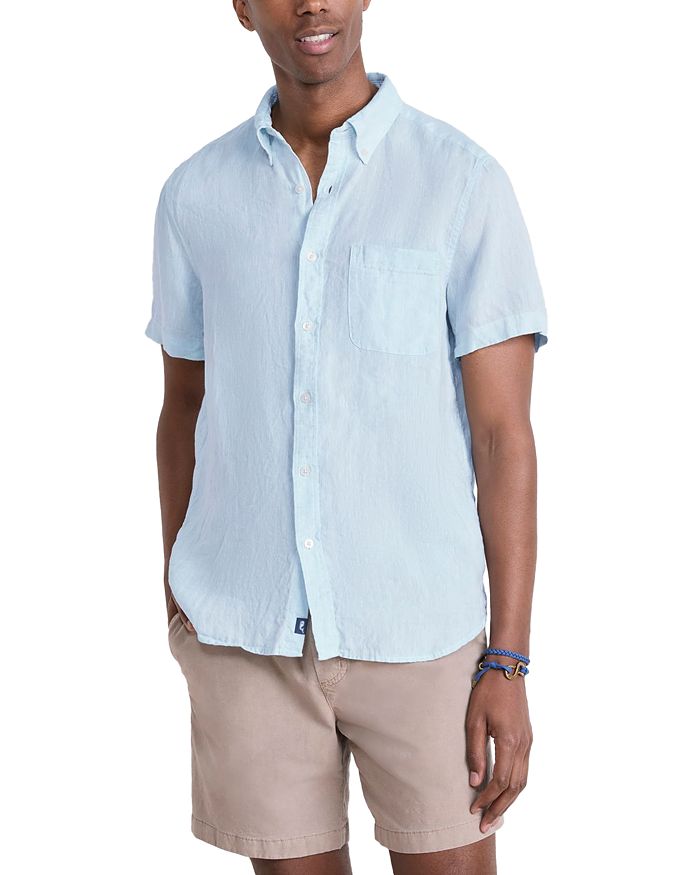 Сорочка с коротким рукавом Surfside из льна Vineyard Vines, синий 
Сорочка с коротким рукавом Surfside из льна Vineyard Vines, синий