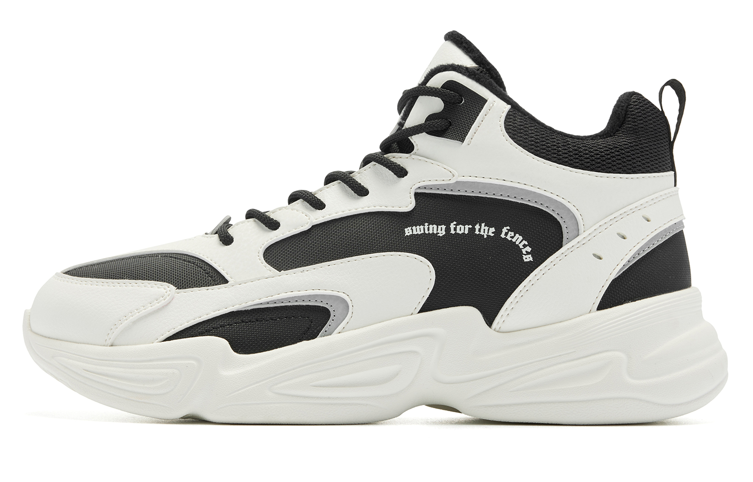 QIAODAN Повседневные туфли мужские с высоким берцем цвета слоновой кости/черные
QIAODAN Повседневные туфли мужские с высоким берцем цвета слоновой кости/черные