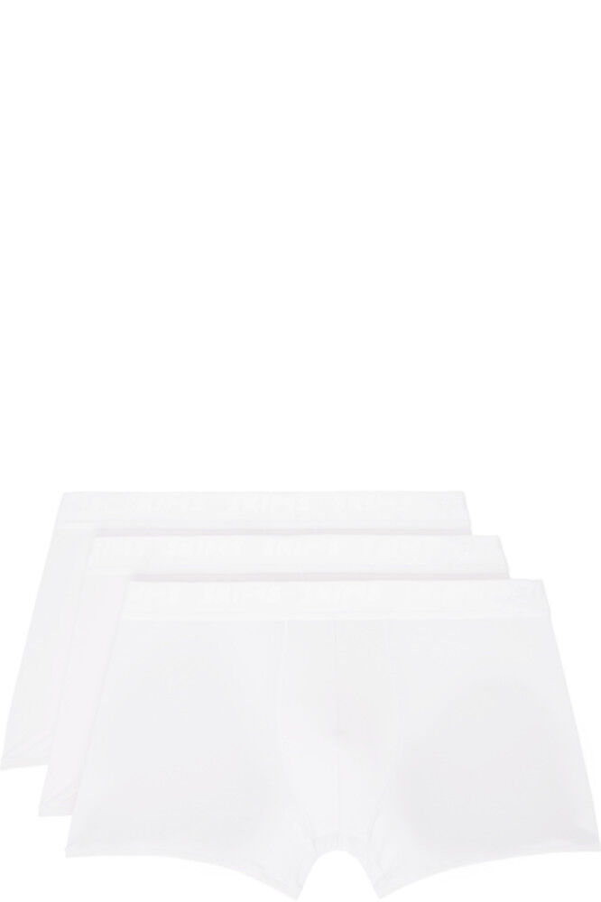 Упаковка из трех белых трусов-боксеров SKIMS Stretch 3 дюйма 
Упаковка из трех белых трусов-боксеров SKIMS Stretch 3 дюйма