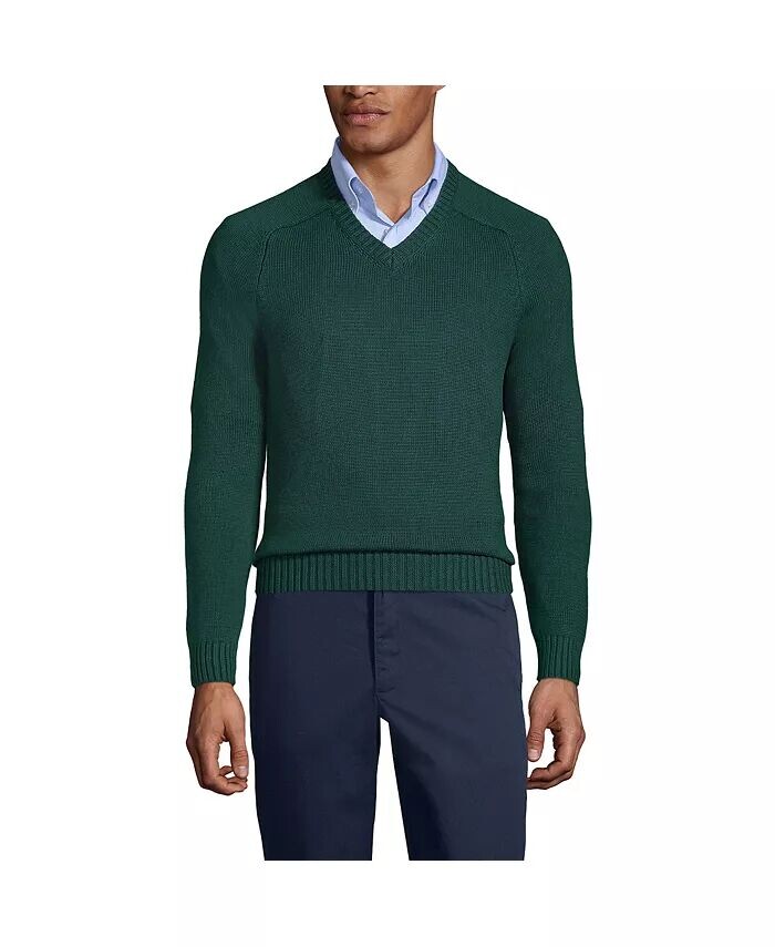 Школьная форма мужской хлопковый модальный свитер с V-образным вырезом Lands' End, зеленый
Школьная форма мужской хлопковый модальный свитер с V-образным вырезом Lands' End, зеленый