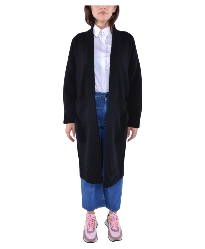 Длинное шерстяное пальто с кардиганом и воротником-шалью. Kangra, черный
Длинное шерстяное пальто с кардиганом и воротником-шалью. Kangra, черный