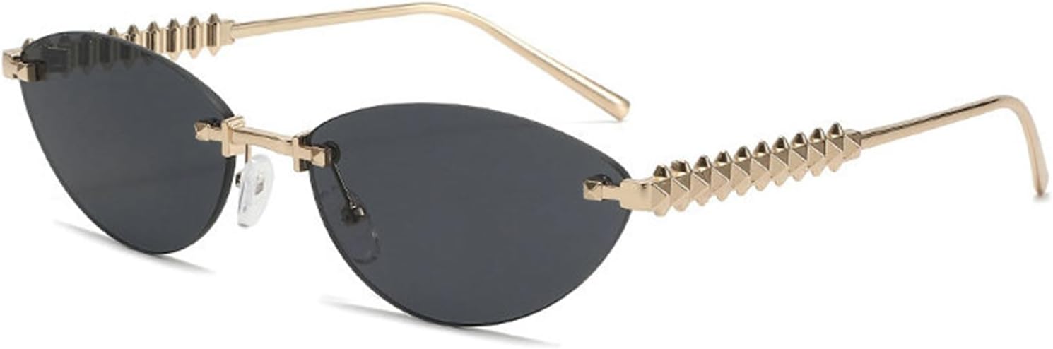 willochra Модные безободковые металлические солнцезащитные очки «кошачий глаз» в винтажном стиле, маленькие овальные, для активного отдыха, с защитой от УФ-излучения UV400, для женщин и мужчин, C1
willochra Модные безободковые металлические солнцезащитные очки «кошачий глаз» в винтажном стиле, маленькие овальные, для активного отдыха, с защитой от УФ-излучения UV400, для женщин и мужчин, C1