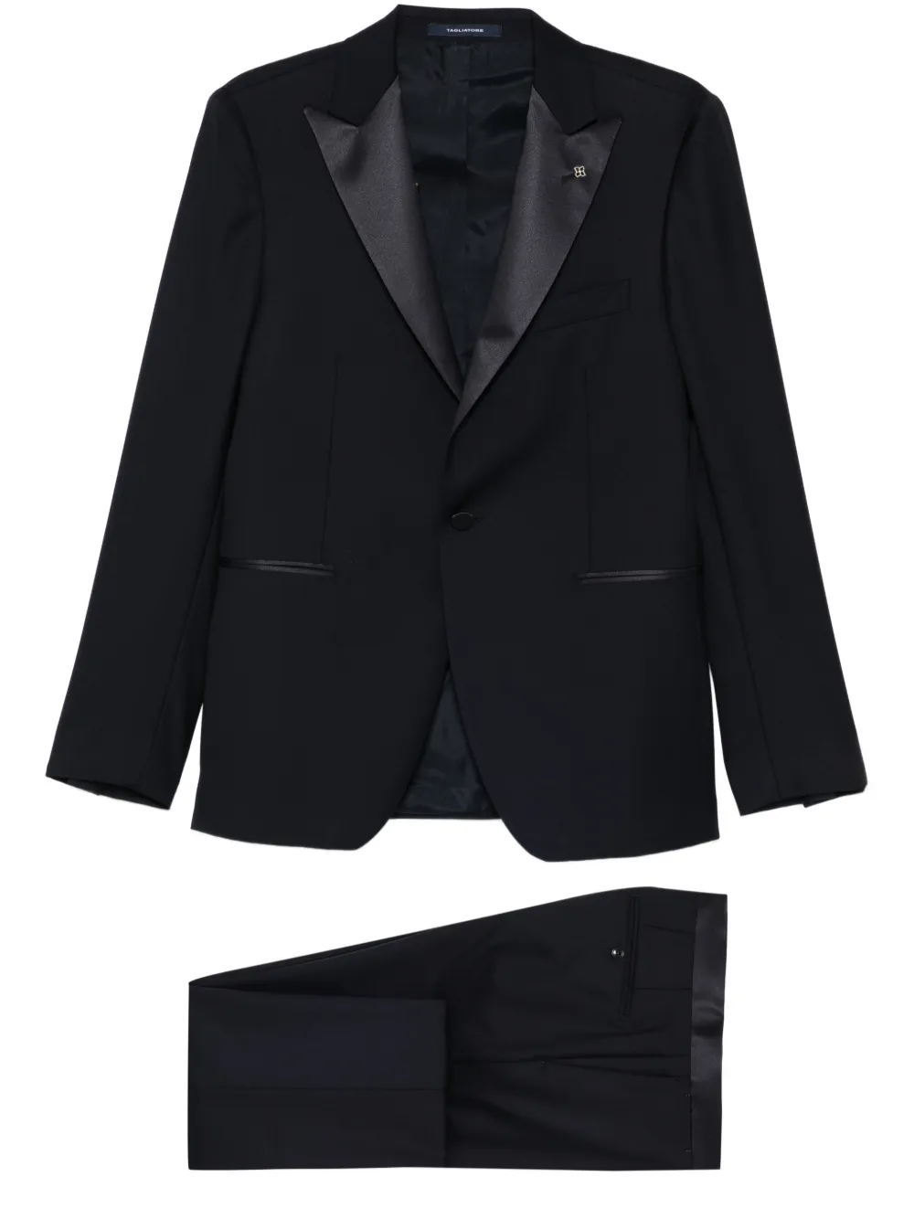Костюм с атласной отделкой Tagliatore, черный
Костюм с атласной отделкой Tagliatore, черный