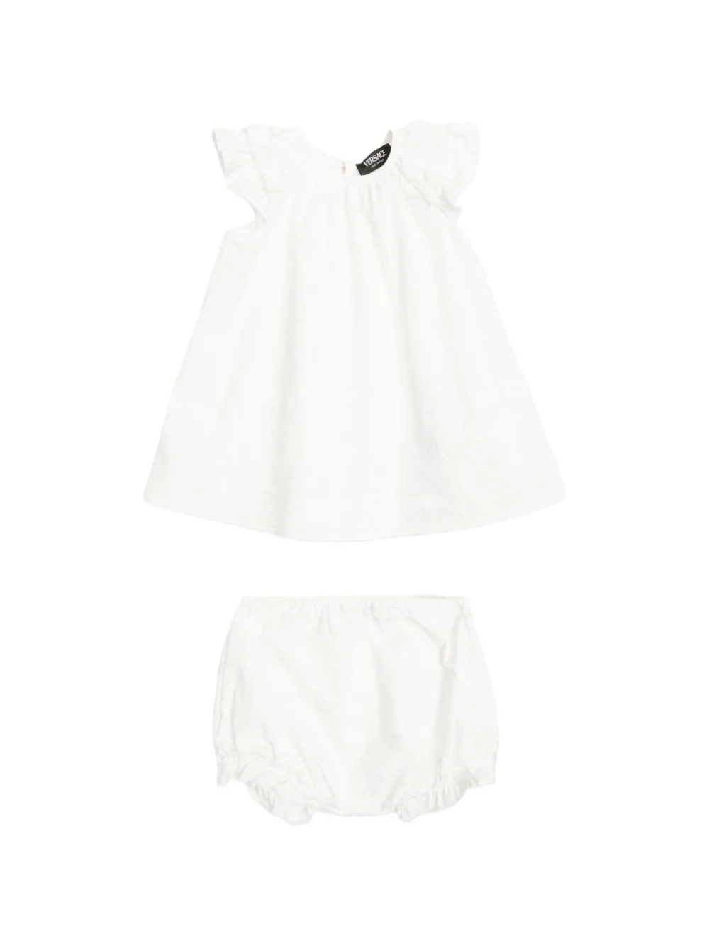 Комплект с цветочным платьем с оборками Versace Kids, белый
Комплект с цветочным платьем с оборками Versace Kids, белый