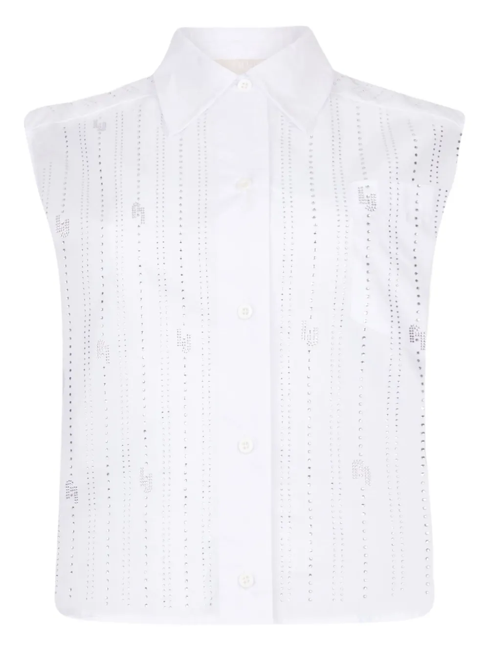 Хлопковая рубашка, украшенная стразами LIU JO, белый
Хлопковая рубашка, украшенная стразами LIU JO, белый