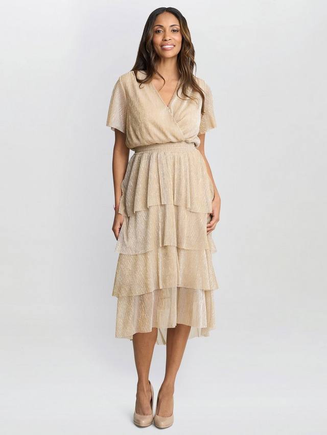 Многоярусное платье из металлического трикотажа cheri Gina Bacconi, цвет Gold/Silver
Многоярусное платье из металлического трикотажа cheri Gina Bacconi, цвет Gold/Silver