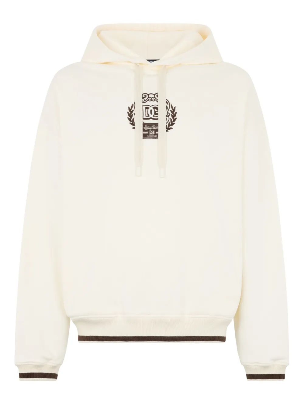 Толстовка с капюшоном и ребристыми манжетами, вышитым логотипом DOLCE & GABBANA, белый
Толстовка с капюшоном и ребристыми манжетами, вышитым логотипом DOLCE & GABBANA, белый