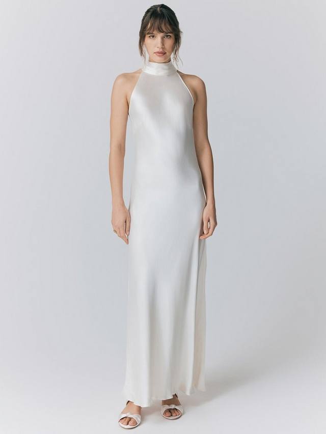 Атласное платье миди с высоким воротом amaia Ghost, слоновая кость
Атласное платье миди с высоким воротом amaia Ghost, слоновая кость