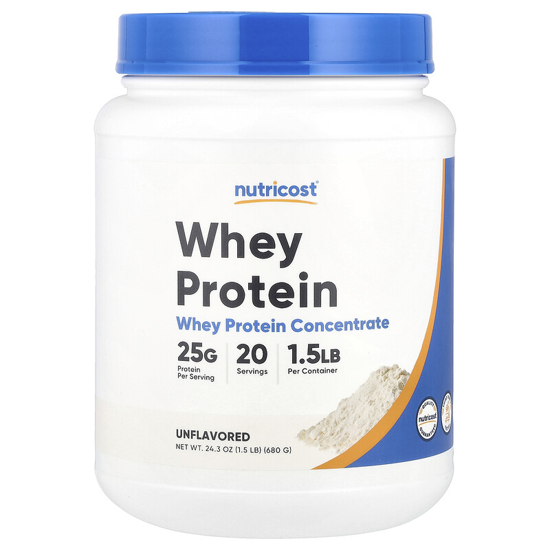 Nutricost, Концентрат сывороточного протеина, без добавок, 680 г (1,5 фунта)
Nutricost, Концентрат сывороточного протеина, без добавок, 680 г (1,5 фунта)