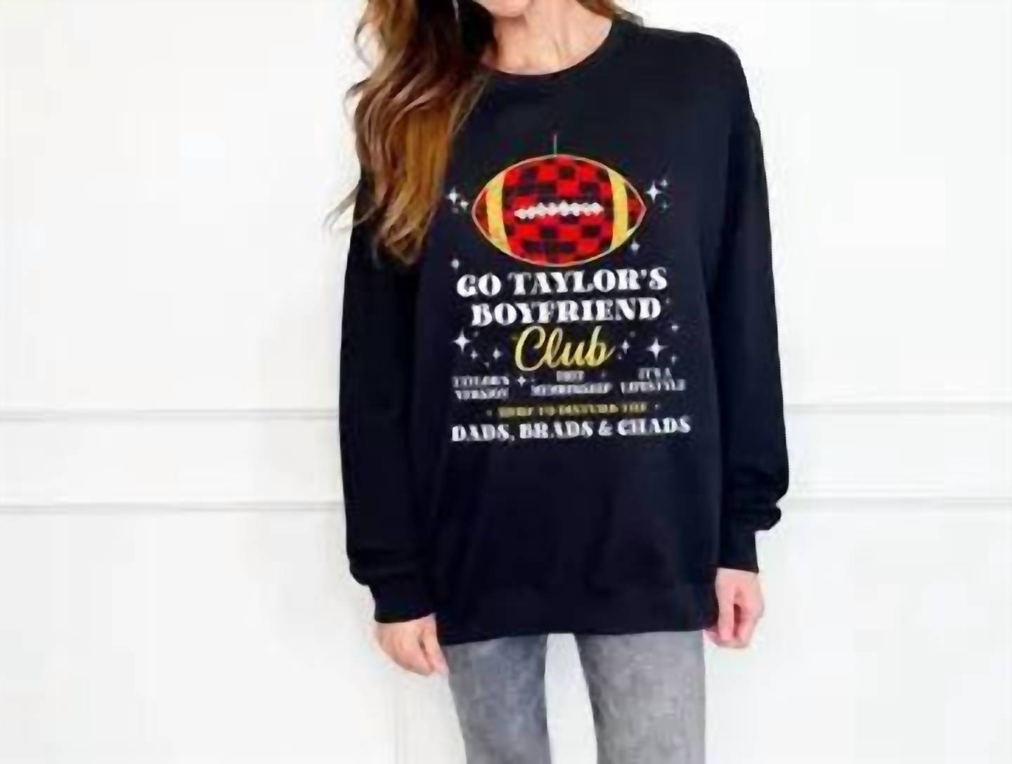 Толстовка Go Taylor's Boyfriend Club черного цвета Poppy & Pine
Толстовка Go Taylor's Boyfriend Club черного цвета Poppy & Pine