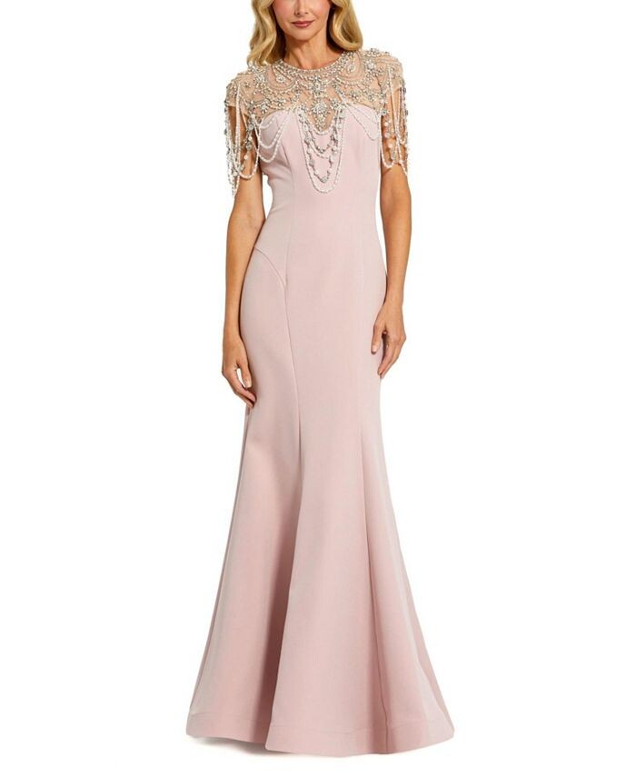 Платье-русалка с драпировкой и отделкой из жемчуга и бисера Mac Duggal, фиолетовый
Платье-русалка с драпировкой и отделкой из жемчуга и бисера Mac Duggal, фиолетовый