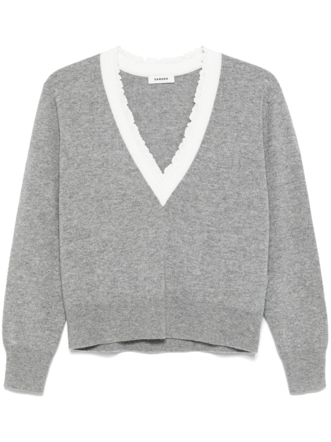 SANDRO свитер с V-образным вырезом, серый
SANDRO свитер с V-образным вырезом, серый