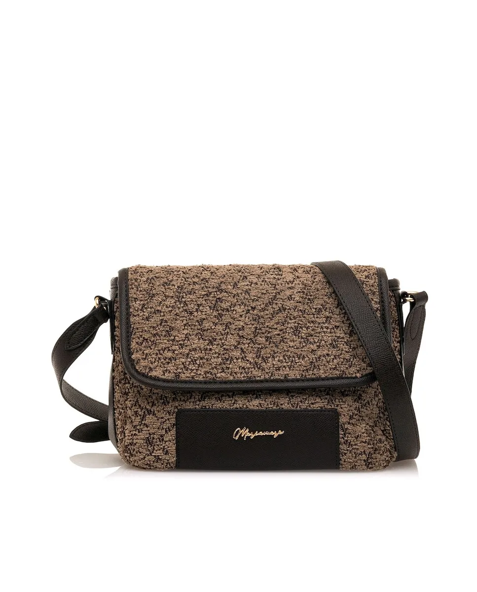 Женская сумка-бандо из плетеной ткани с клапаном Mariamare, коричневый
Женская сумка-бандо из плетеной ткани с клапаном Mariamare, коричневый