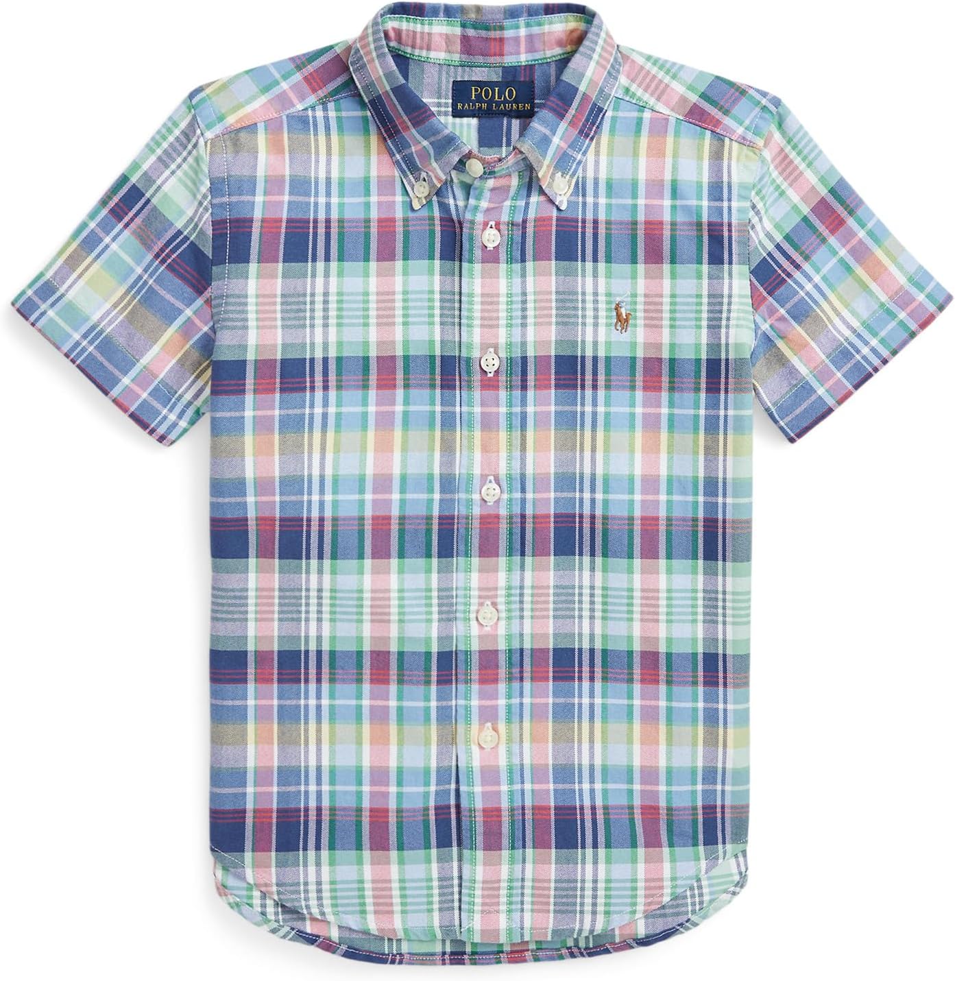 Рубашка Оксфорд из хлопковой ткани в клетку с коротким рукавом Polo Ralph Lauren Kids, Navy/Green Multi
Рубашка Оксфорд из хлопковой ткани в клетку с коротким рукавом Polo Ralph Lauren Kids, Navy/Green Multi