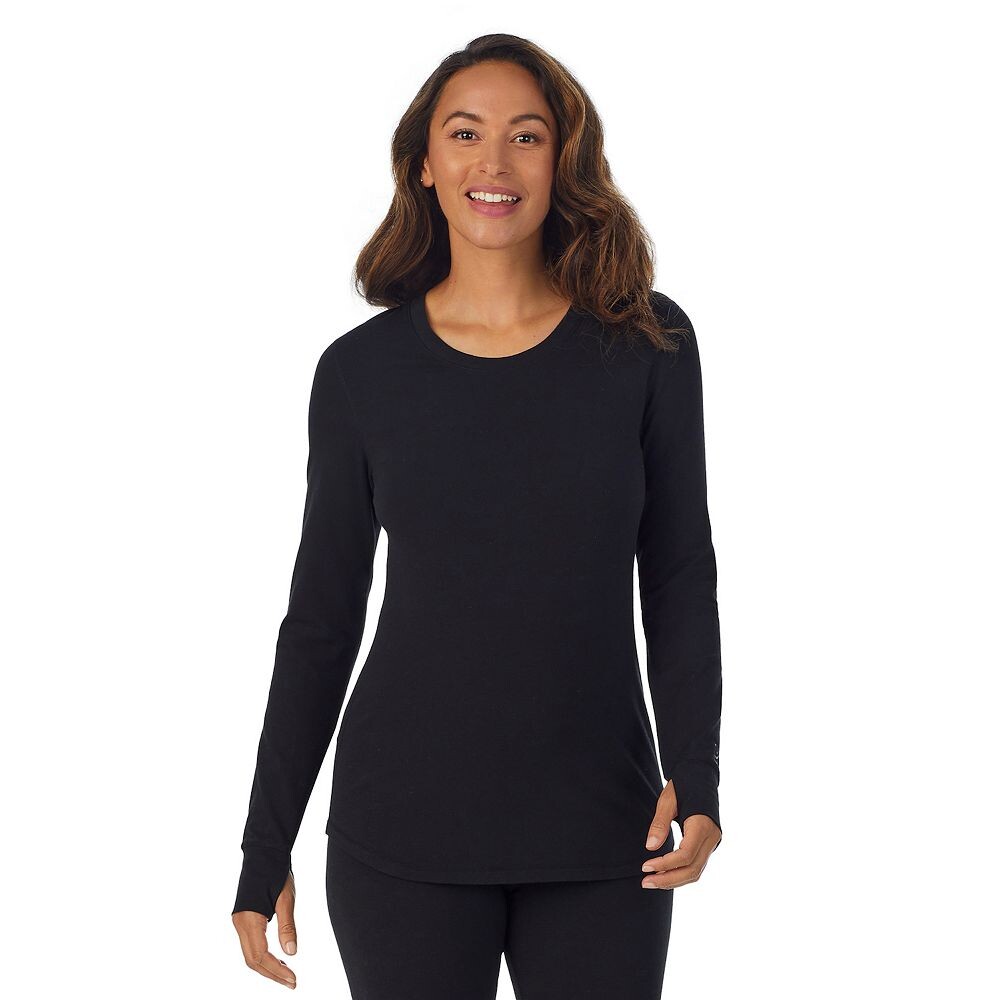 Женский топ Cuddl Duds из смеси хлопка с длинными рукавами и круглым вырезом, черный
Женский топ Cuddl Duds из смеси хлопка с длинными рукавами и круглым вырезом, черный
