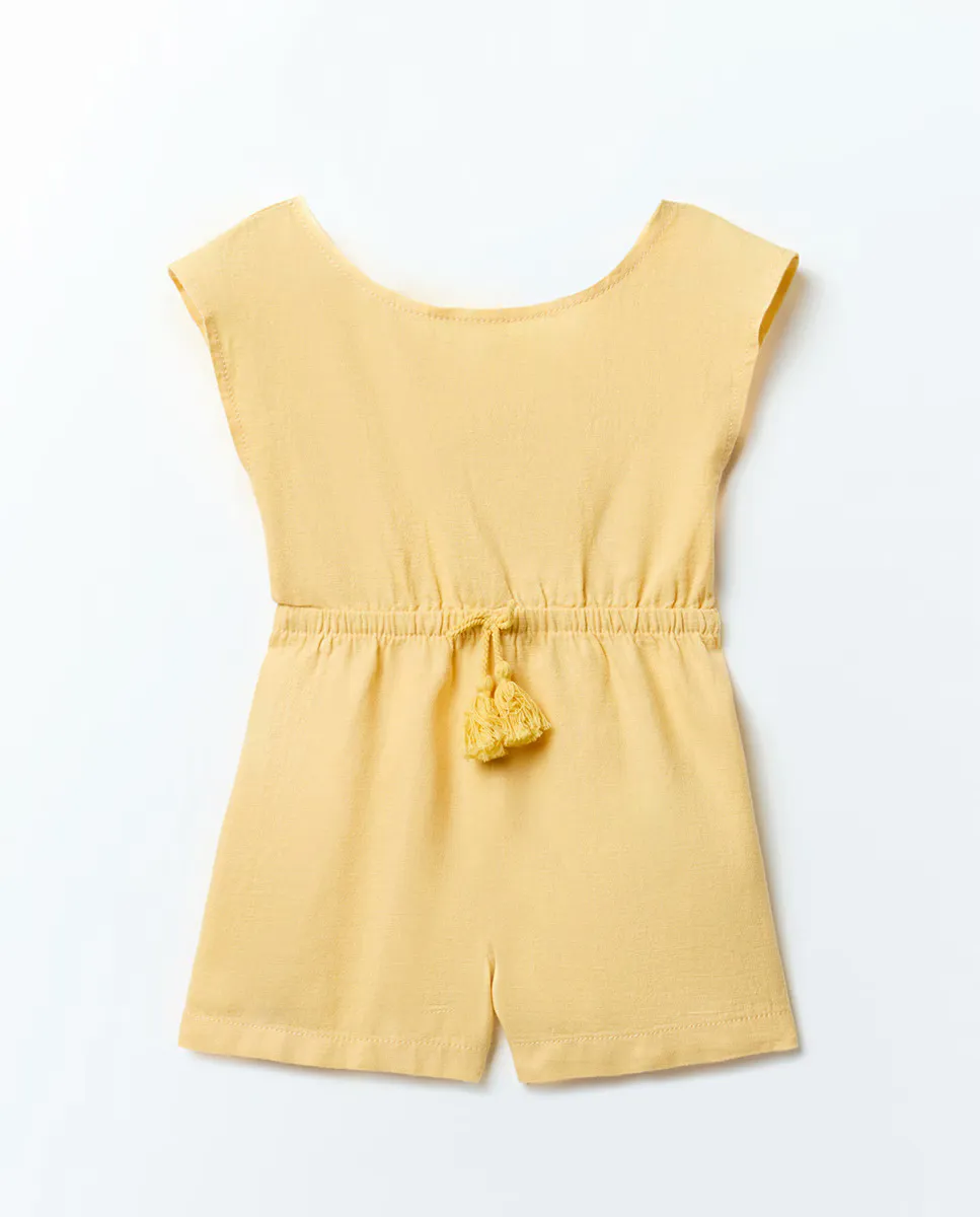 Короткий льняной комбинезон Sfera, желтый
Короткий льняной комбинезон Sfera, желтый