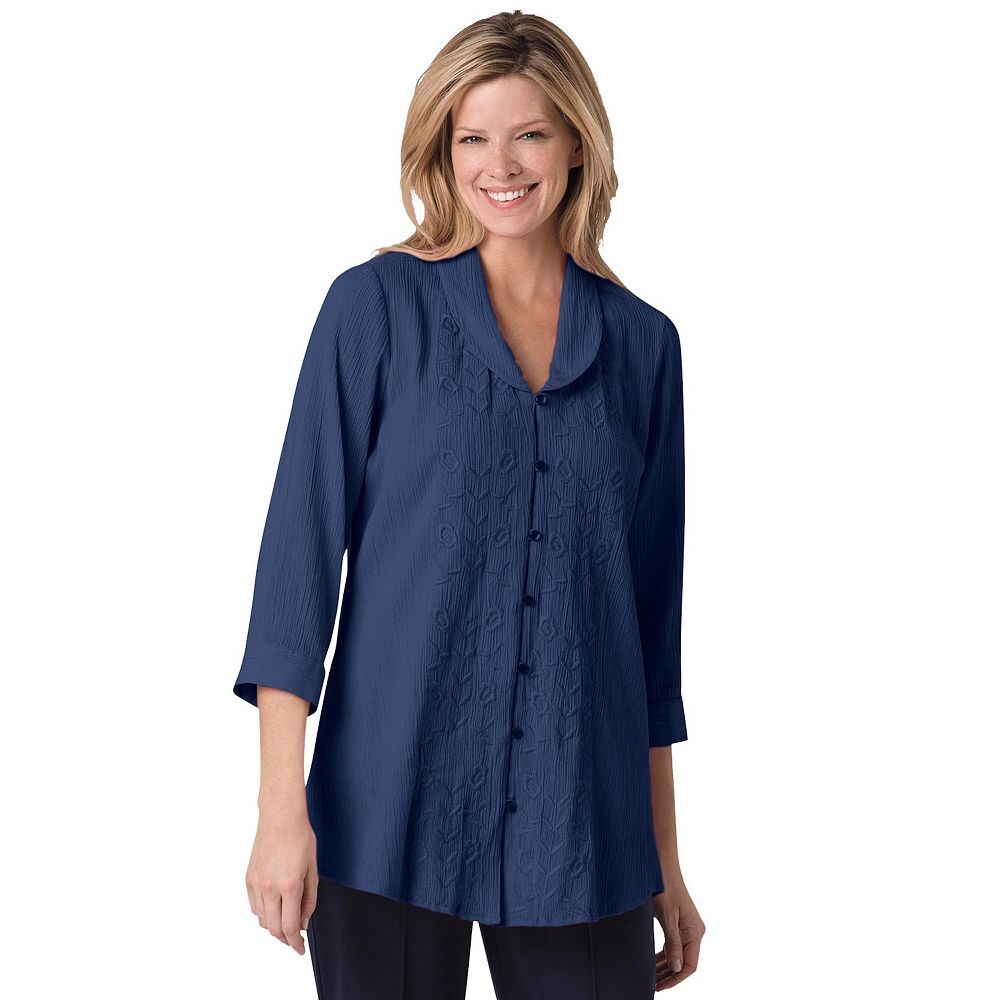 Женщина в женской фактурной марлевой тунике больших размеров с шалевым воротником Woman Within, темно-синий
Женщина в женской фактурной марлевой тунике больших размеров с шалевым воротником Woman Within, темно-синий