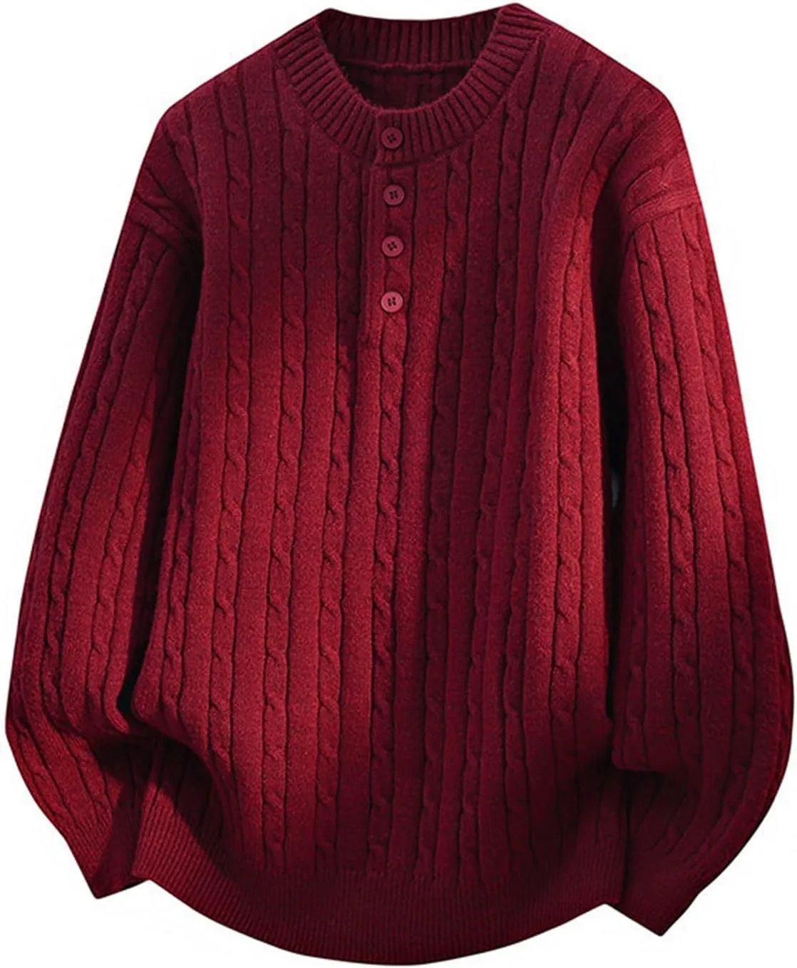 Мужской свитер хенли с кабельной вязкой
Мужской свитер хенли с кабельной вязкой