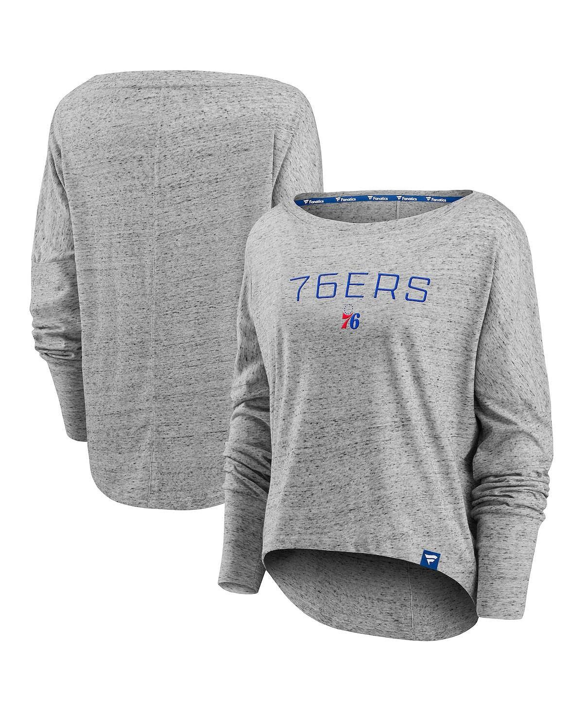Женская фирменная футболка с открытыми плечами и длинными рукавами Philadelphia 76ers Nostalgia с принтом меланжевого цвета Fanatics
Женская фирменная футболка с открытыми плечами и длинными рукавами Philadelphia 76ers Nostalgia с принтом меланжевого цвета Fanatics