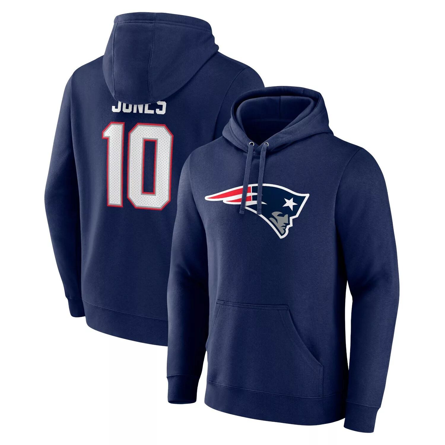 Мужской темно-синий флисовый пуловер с капюшоном Mac Jones New England Patriots Big & Tall с именем и номером
Мужской темно-синий флисовый пуловер с капюшоном Mac Jones New England Patriots Big & Tall с именем и номером