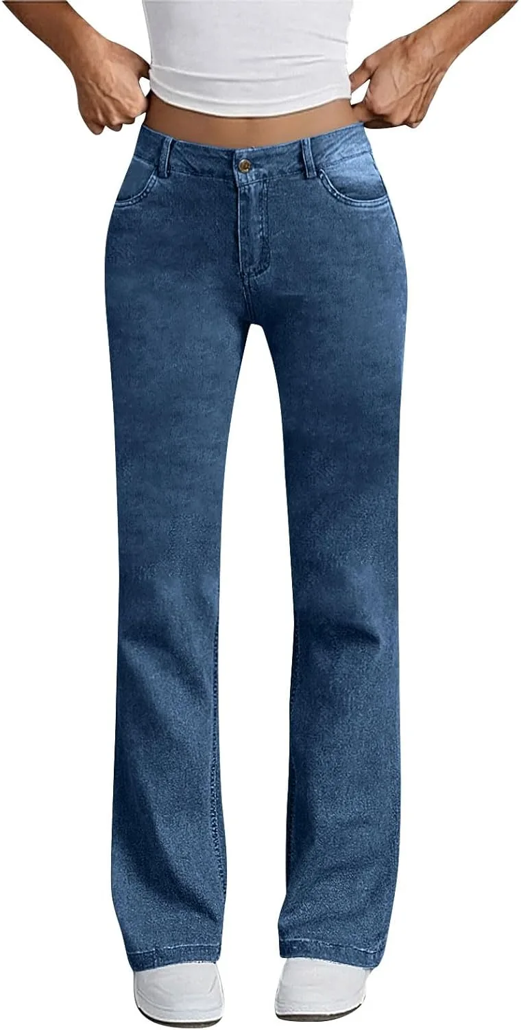 Прямые эластичные джинсы для женщин High Waisted, свободный крой Casual Boyfriend с накладными карманами
Прямые эластичные джинсы для женщин High Waisted, свободный крой Casual Boyfriend с накладными карманами