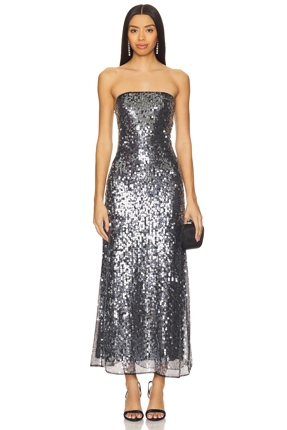 Платье макси кристель For Love & Lemons, черный 
Платье макси кристель For Love & Lemons, черный