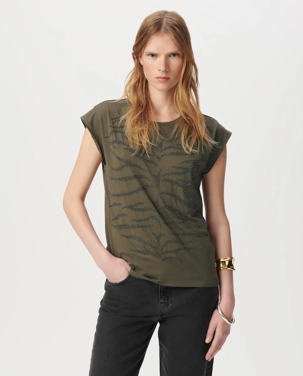 Женская футболка с коротким рукавом Ikks, хаки
Женская футболка с коротким рукавом Ikks, хаки