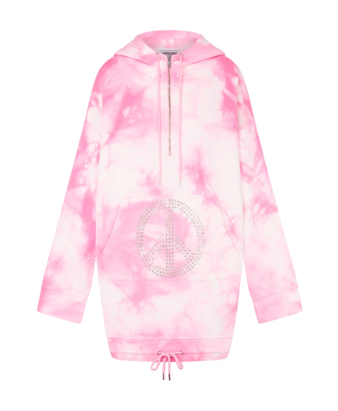 Хлопковая толстовка с капюшоном и застежкой-молнией, окрашенная в технике тай-дай. Moschino, розовый
Хлопковая толстовка с капюшоном и застежкой-молнией, окрашенная в технике тай-дай. Moschino, розовый