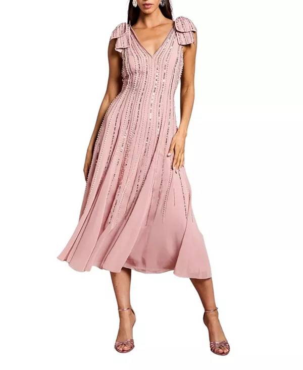 Платье миди с бантом на плечах, украшенное стразами Coast, розовый
Платье миди с бантом на плечах, украшенное стразами Coast, розовый