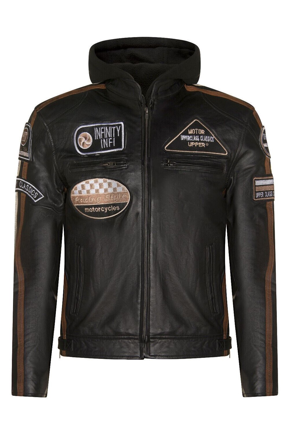 Кожаная байкерская куртка с капюшоном для гонок детройт Infinity Leather, черный
Кожаная байкерская куртка с капюшоном для гонок детройт Infinity Leather, черный