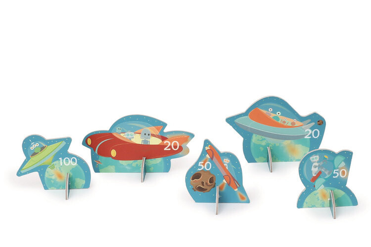 Духовой пистолет XL / 3 дротика на присосках / 5 мишеней Аркадная игра КОСМОС Скретч Scratch