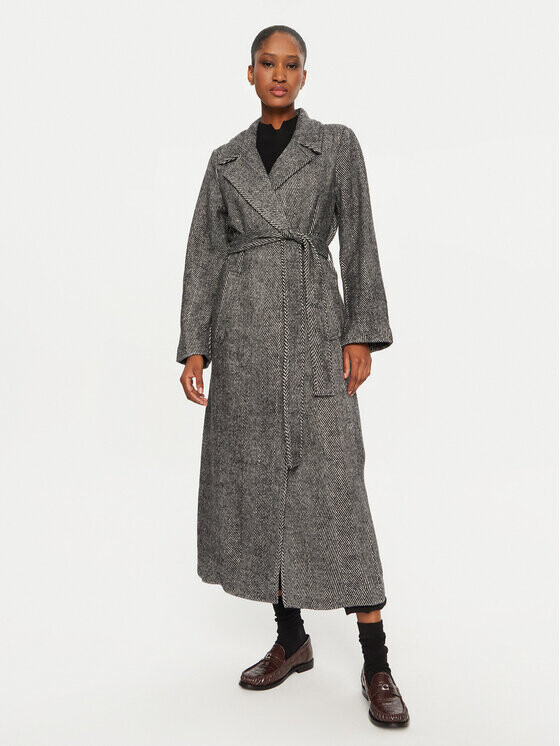 Переходное пальто стандартного кроя Oui, серый 
Переходное пальто стандартного кроя Oui, серый