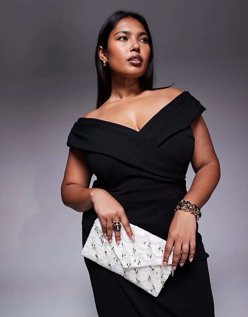 Сумка-конверт True Decadence с объемным декором и ремешком через плечо в белом и серебристом цветах
Сумка-конверт True Decadence с объемным декором и ремешком через плечо в белом и серебристом цветах