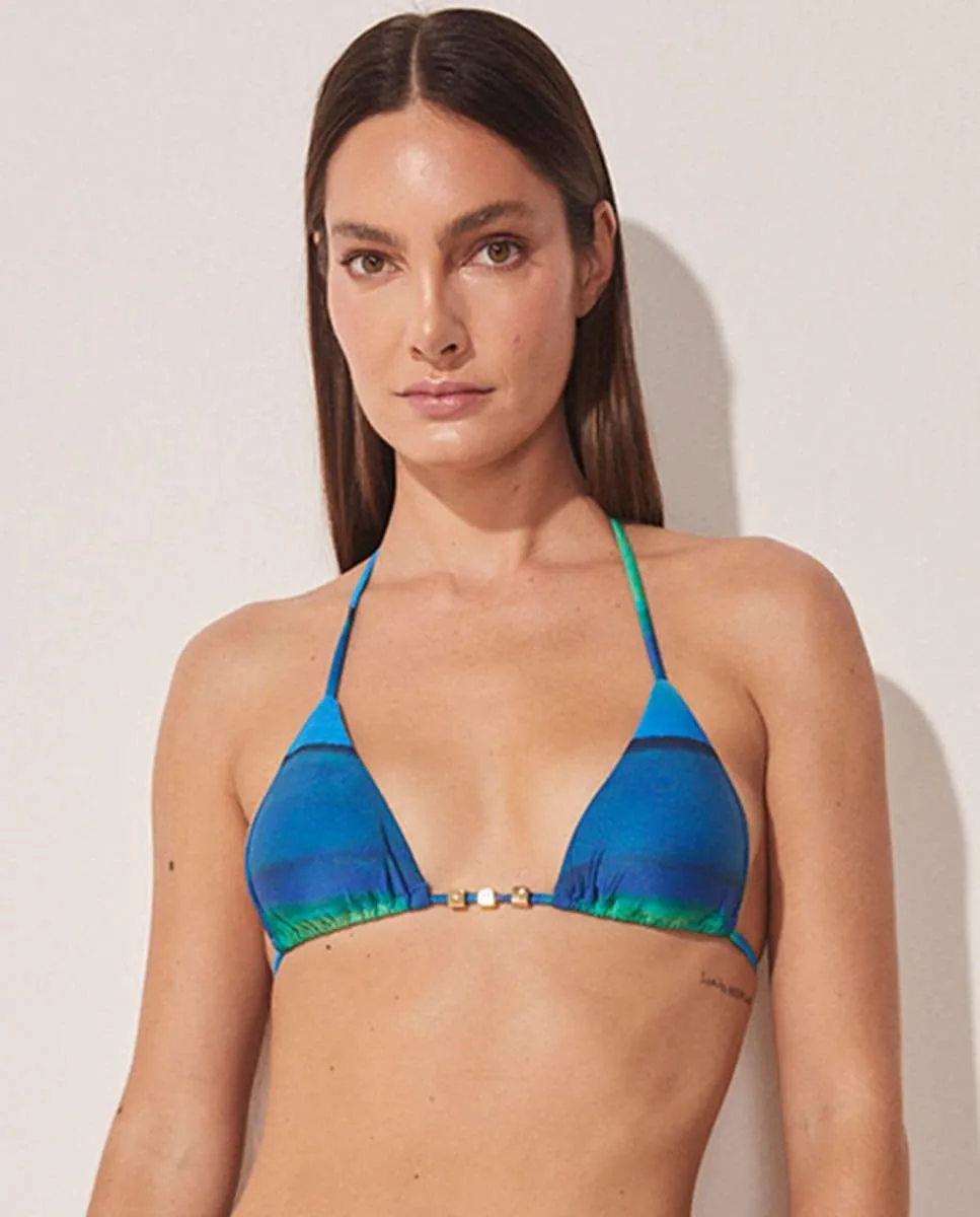 Верх бикини с треугольными чашечками и принтом Agua de coco, синий
Верх бикини с треугольными чашечками и принтом Agua de coco, синий