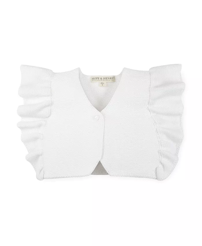 Детский жилет с рюшами на рукавах для девочек Hope & Henry, белый
Детский жилет с рюшами на рукавах для девочек Hope & Henry, белый