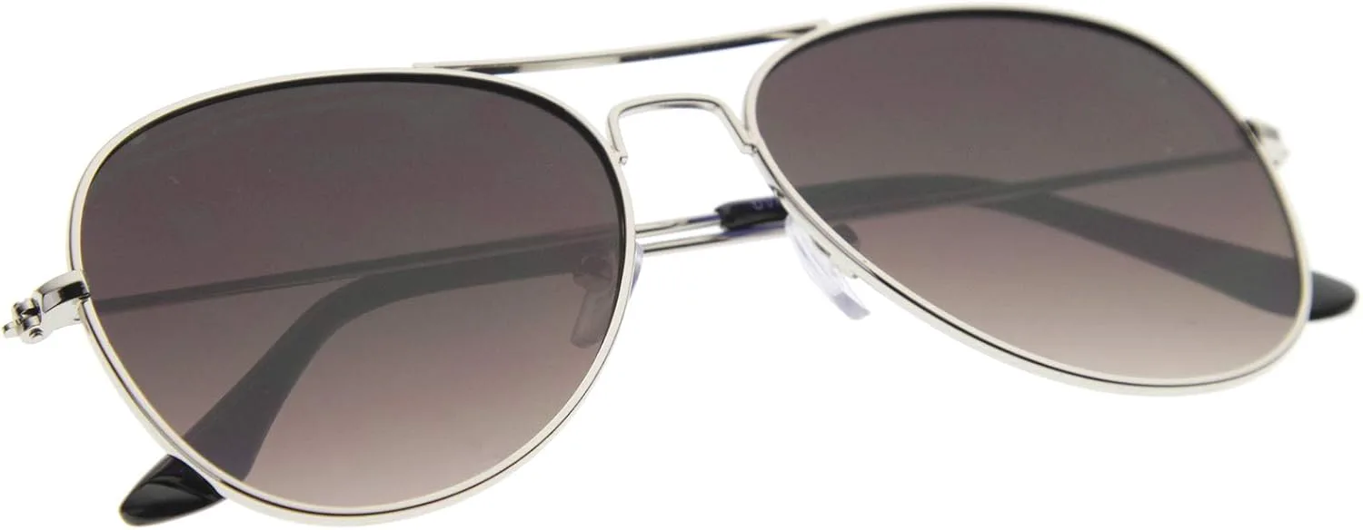 Классические солнцезащитные очки-авиаторы zeroUV в форме капли с цельнометаллической оправой и градиентными плоскими линзами, диаметр линз 54 мм, Silver / Lavender
Классические солнцезащитные очки-авиаторы zeroUV в форме капли с цельнометаллической оправой и градиентными плоскими линзами, диаметр линз 54 мм, Silver / Lavender